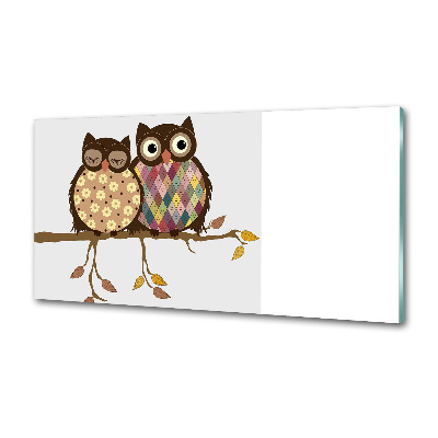 Panel para cocina Dos búhos en una rama