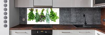 Salpicadero de cocina Hierbas en una cuerda