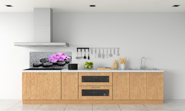 Panel do kuchni Storczyki kamienie