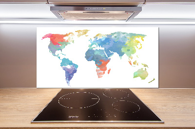 Panel de pared de cocina Mapa del mundo
