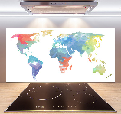 Panel de pared de cocina Mapa del mundo
