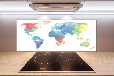 Panel de pared de cocina Mapa del mundo