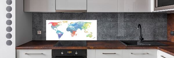 Panel de pared de cocina Mapa del mundo