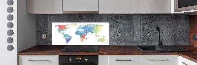 Panel de pared de cocina Mapa del mundo