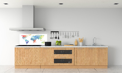 Panel de pared de cocina Mapa del mundo