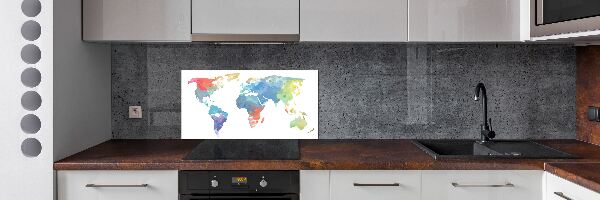 Panel de pared de cocina Mapa del mundo