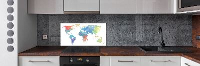 Panel de pared de cocina Mapa del mundo