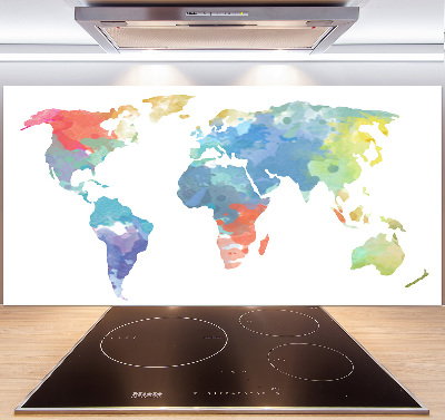 Panel de pared de cocina Mapa del mundo