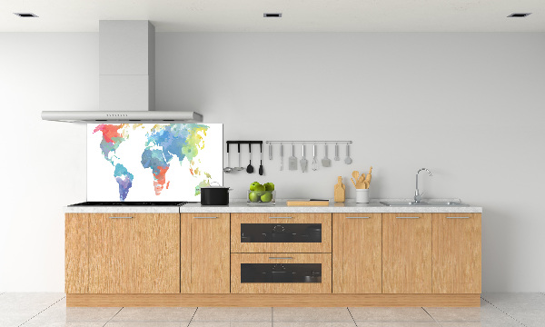 Panel de pared de cocina Mapa del mundo
