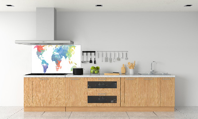 Panel de pared de cocina Mapa del mundo