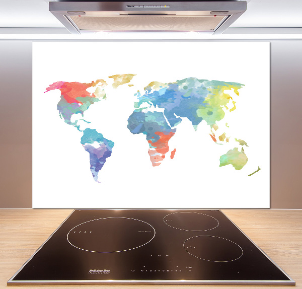 Panel de pared de cocina Mapa del mundo