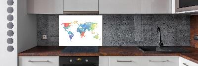 Panel de pared de cocina Mapa del mundo