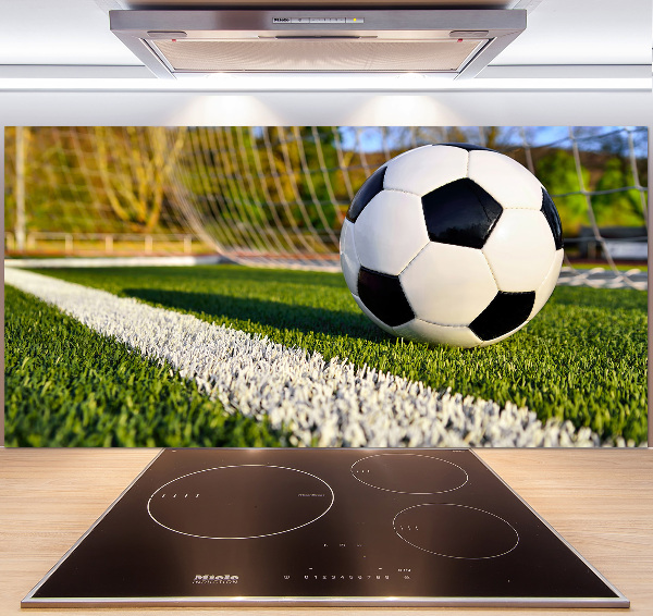 Panel antisalpicaduras El balón está en la portería.