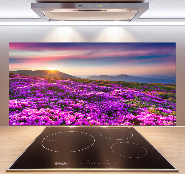 Salpicadero para cocina Flores en las montañas