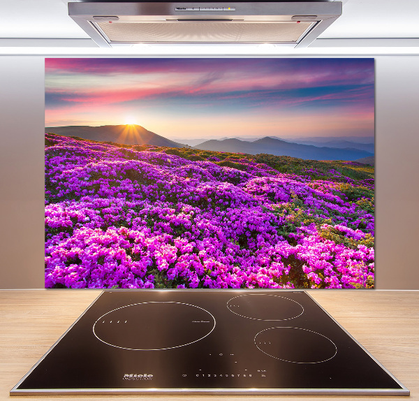 Salpicadero para cocina Flores en las montañas