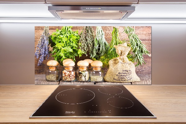 Salpicadero para cocina Hierbas en una cuerda