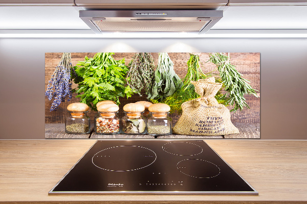 Salpicadero para cocina Hierbas en una cuerda