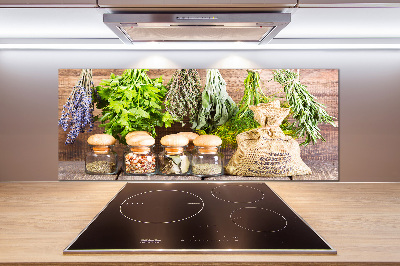 Salpicadero para cocina Hierbas en una cuerda