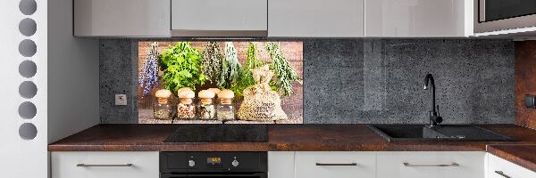 Salpicadero para cocina Hierbas en una cuerda