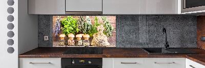 Salpicadero para cocina Hierbas en una cuerda