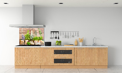 Panel de pared de cocina Hierbas en una cuerda