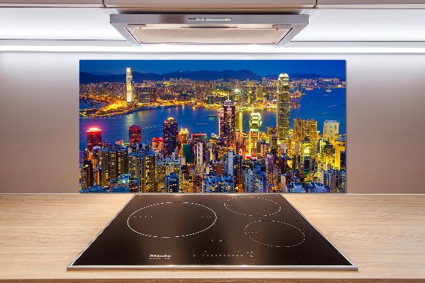 Panel para cocina Hong Kong de noche