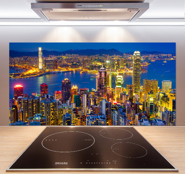 Panel para cocina Hong Kong de noche