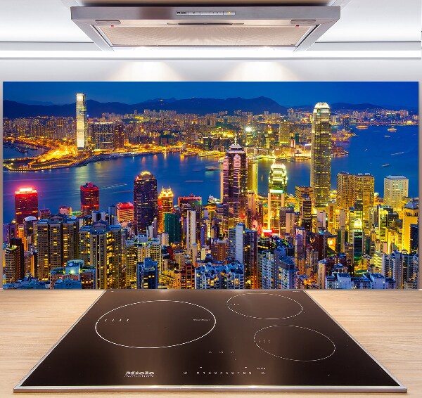 Panel para cocina Hong Kong de noche