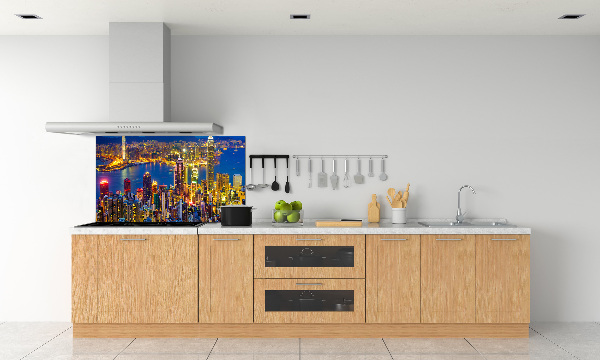 Panel para cocina Hong Kong de noche