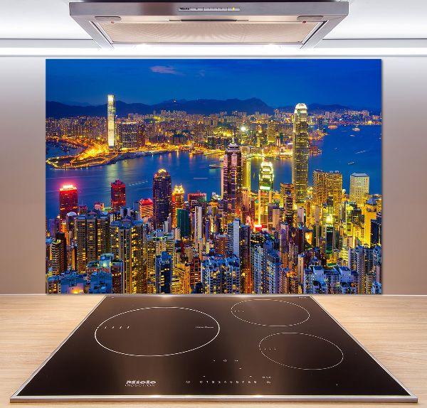 Panel para cocina Hong Kong de noche