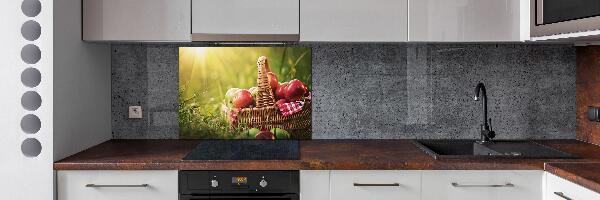 Panel de pared de cocina Manzanas en la cesta
