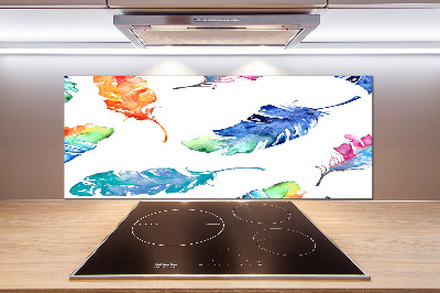 Salpicadero para cocina Plumas de colores