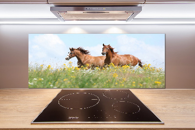 Salpicadero para cocina Dos caballos galopando