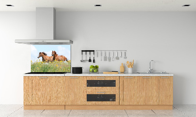 Salpicadero para cocina Dos caballos galopando