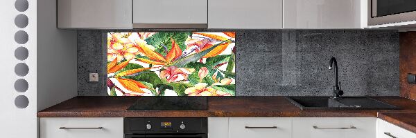 Panel antisalpicaduras flores tropicales