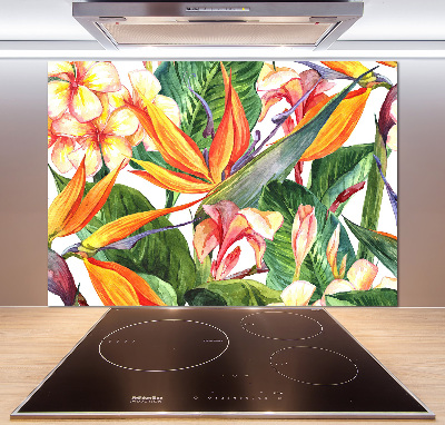 Panel antisalpicaduras flores tropicales