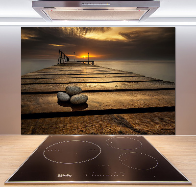 Salpicadero de cocina Muelle de madera