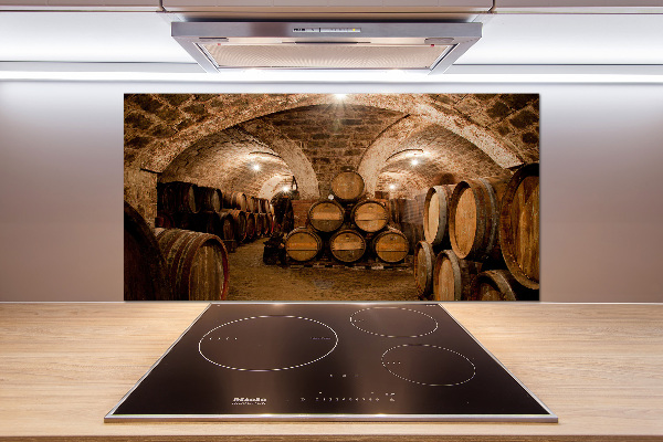 Panel de pared de cocina Barriles en el viñedo