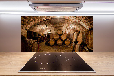 Panel de pared de cocina Barriles en el viñedo