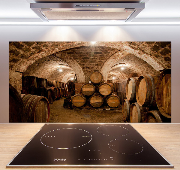 Panel de pared de cocina Barriles en el viñedo