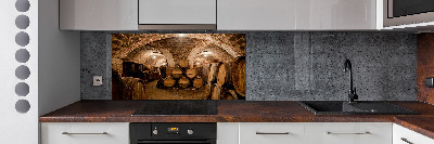 Panel de pared de cocina Barriles en el viñedo