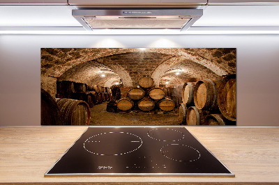 Panel de pared de cocina Barriles en el viñedo