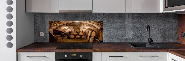 Panel de pared de cocina Barriles en el viñedo