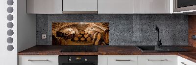 Panel de pared de cocina Barriles en el viñedo