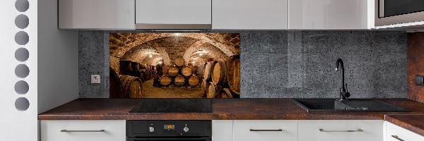Panel de pared de cocina Barriles en el viñedo
