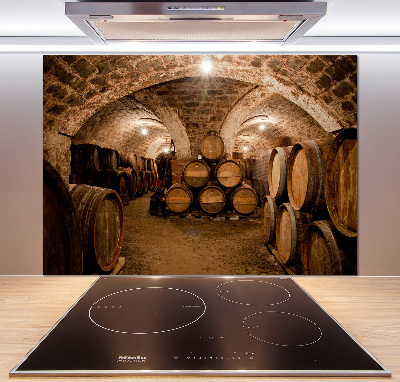 Panel de pared de cocina Barriles en el viñedo