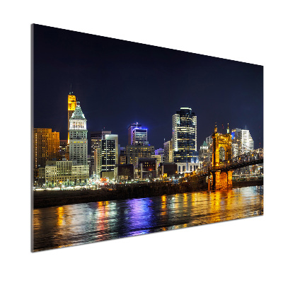 Panel para cocina Río Ohio de noche