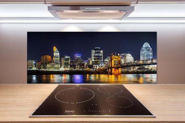 Panel para cocina Río Ohio de noche