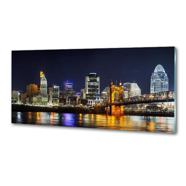 Panel para cocina Río Ohio de noche