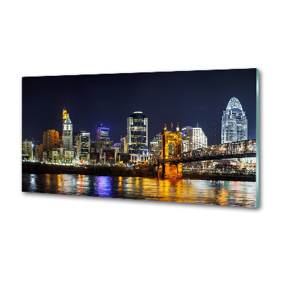 Panel para cocina Río Ohio de noche